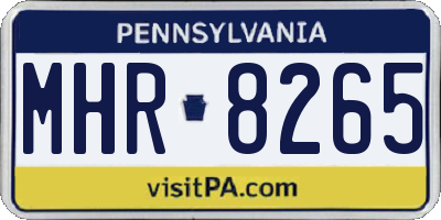PA license plate MHR8265