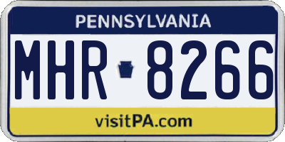 PA license plate MHR8266
