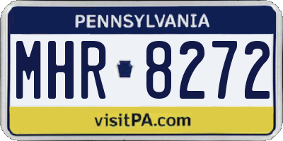 PA license plate MHR8272