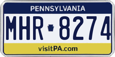 PA license plate MHR8274