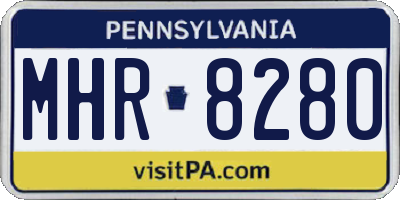 PA license plate MHR8280