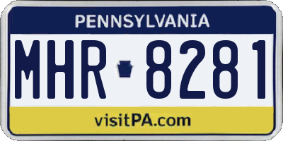 PA license plate MHR8281