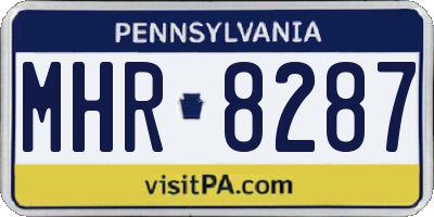PA license plate MHR8287