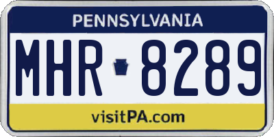 PA license plate MHR8289