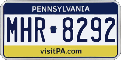 PA license plate MHR8292