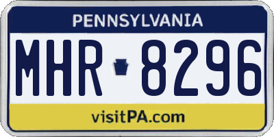 PA license plate MHR8296