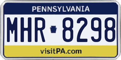 PA license plate MHR8298
