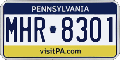 PA license plate MHR8301