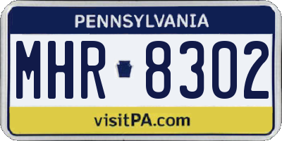 PA license plate MHR8302