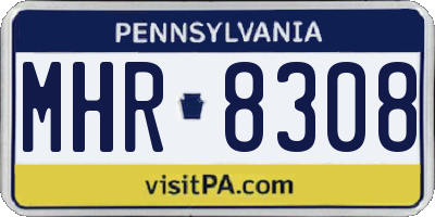 PA license plate MHR8308