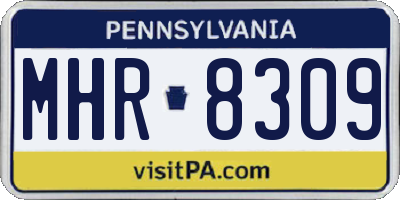 PA license plate MHR8309