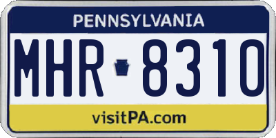 PA license plate MHR8310