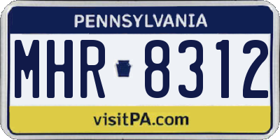 PA license plate MHR8312