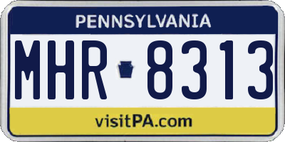 PA license plate MHR8313