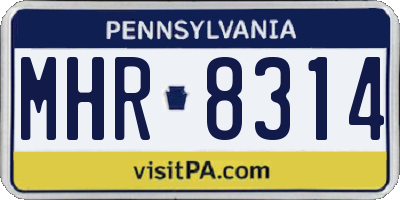 PA license plate MHR8314