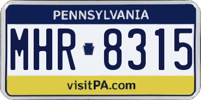 PA license plate MHR8315