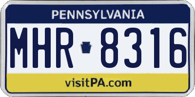 PA license plate MHR8316