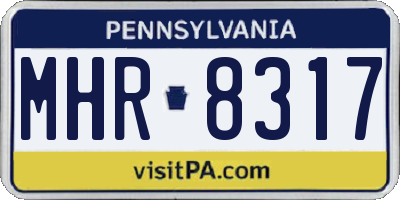 PA license plate MHR8317