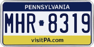 PA license plate MHR8319