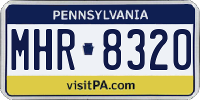 PA license plate MHR8320