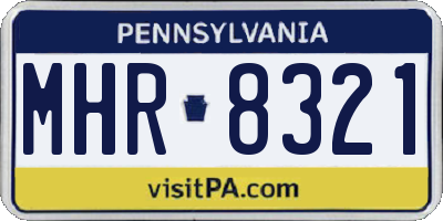 PA license plate MHR8321