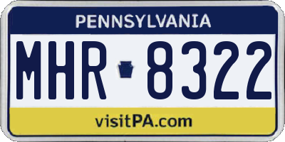 PA license plate MHR8322