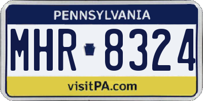 PA license plate MHR8324