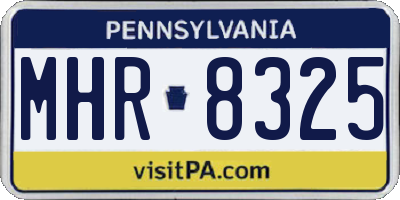 PA license plate MHR8325