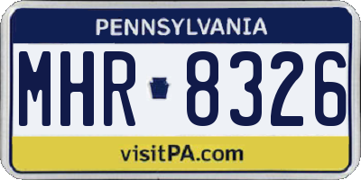 PA license plate MHR8326