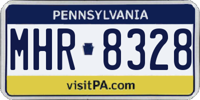 PA license plate MHR8328
