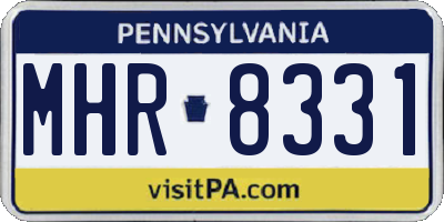 PA license plate MHR8331