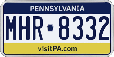PA license plate MHR8332