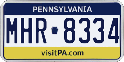 PA license plate MHR8334