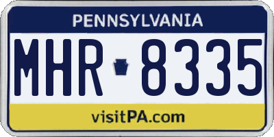 PA license plate MHR8335