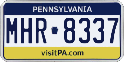 PA license plate MHR8337