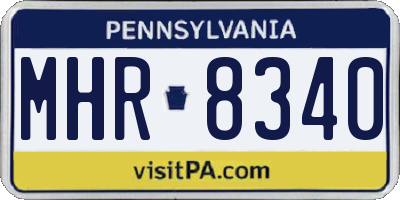 PA license plate MHR8340