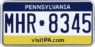 PA license plate MHR8345