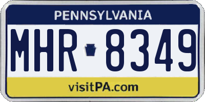 PA license plate MHR8349