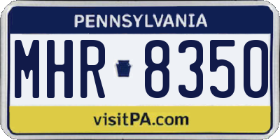 PA license plate MHR8350
