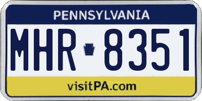 PA license plate MHR8351