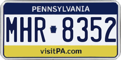 PA license plate MHR8352