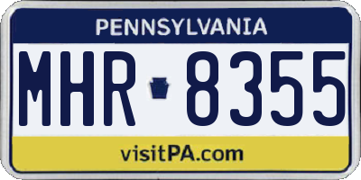 PA license plate MHR8355