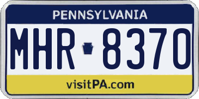 PA license plate MHR8370