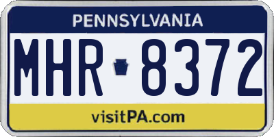 PA license plate MHR8372