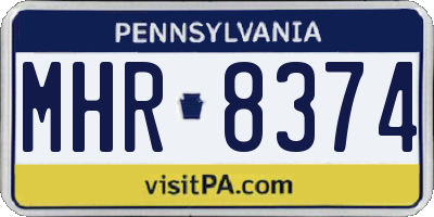 PA license plate MHR8374