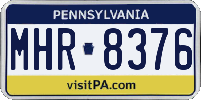 PA license plate MHR8376