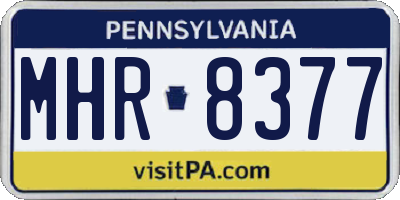 PA license plate MHR8377