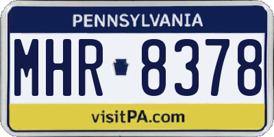 PA license plate MHR8378