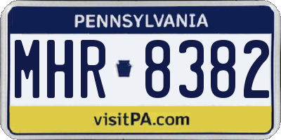 PA license plate MHR8382