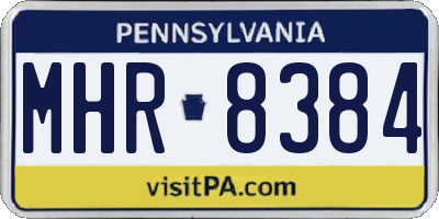 PA license plate MHR8384